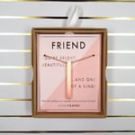 Friend One Of A Kind Brushed Rose Gold Vertical Bar Necklace In Presentation Box