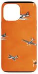 Coque pour iPhone 13 Pro Max Drapeau américain minimaliste orange tropical P-51 Mustang de la Seconde Guerre mondiale