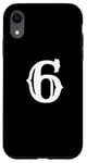 iPhone XR Number 6 in white large bold American west style font Case