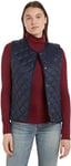 Tommy Hilfiger Veste sans Manches Femme Down Quilted Collarless Vest Fine, Bleu (Desert Sky), 3XL