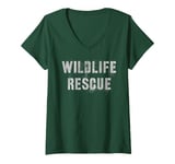 Womens Vintage WILDLIFE RESCUE Team Earth Day Search Crew Uniform V-Neck T-Shirt