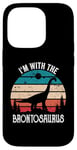 iPhone 14 Pro I'm With The Dinosaur Brontosaurus, Dino Gifts For Kids Case