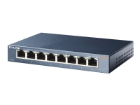 TP-Link TL-SG108 8-port Metal Gigabit Switch - Switch - ohanterad - 8 x 10/100/1000 - skrivbordsmodell