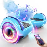 Hoverboard, Electric Scooters with Bluetooth & 6.5" Flash Wheels & LED Headlights Fender Lights, All Terrain for Girls Boys Kids Ages 5+