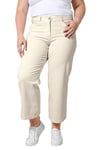 Sara Lindholm Femme Grandes Tailles Pantalon 3/4 à Jambe Large et 3 Poches Beige 44 200686173-42