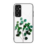 WOKEZ Coque pour Samsung Galaxy A54 5G, Souple Silicone Verre Trempé Etui de Téléphone avec Joli Motif d'arbre Vert, Antichoc Coque de Téléphone Mince-1105