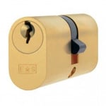 City Deco Centre Architectural Range 5 Pin Oval Double Cylinder 70mm - Finish - Polished Brass(PB)