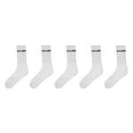 Jack & Jones Men's Jacbasic Logo 5 Pack Tennis Socks, White, One Size UK