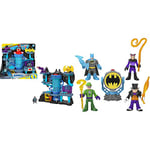 Fisher-Price Imaginext DC Super Friends Bat-Tech Batcave & Imaginext DC Super Friends Bat-Tech Bat-Signal Multipack, figure set of 4 characters with lights and accessories for kids ages 3+