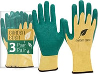 ACE Gants de Jardinage Garden Eden (3 Paires) pour Hommes et Femmes - pour Travaux intensifs, Antidérapants, Souples, Multi-Usage - Plantation, Élagage, Arrachage, Désherbage, Bricolage EN 388 - S