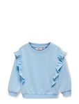 Kmgnew Ofelia L/S Frill O-Neck Ub Swt Tops Sweat-shirts & Hoodies Sweat-shirts Blue Kids Only