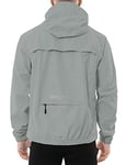 BALEAF Veste de cyclisme pour homme - Imperméable et respirante - Veste de randonnée - Coupe-vent - Veste légère - Veste de pluie - Veste de cyclisme, gris, M