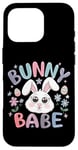 Coque pour iPhone 16 Pro Bunny Babe Fleurs de lapin de Pâques