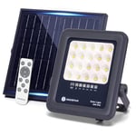 Aigostar Projecteur Solaire LED d’extérieur avec grand panneau solaire, 50W,500LM, batterie de grande capacité,IP65, 6500K, lampe solaire extérieure pour jardins, portes, garages,câble de 2M