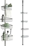 Non-Rust Bathroom Telescopic Corner Shelf Storage 4 Tier Shower Caddy Organiser