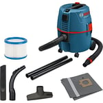 Bosch Professional GAS 20 L SFC wet/dry dust extractor (incl. coarse dirt nozzle, crevice nozzle, dust extr. dust bag, 1x flat filter, suction reg. control, universal adapter, 2x suc. tube, uni. hose)