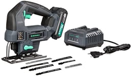 Marque Amazon - Denali by SKIL Kit pour scie sauteuse 18 V (20 V max), avec batterie au lithium 2,0 Ah et un chargeur, Bleu