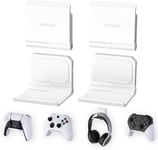 Support pour ps5 Mural,4 pcs Fold Support Manette Casque pour ps5 pour ps4 Support Pliable pour Xbox Series X S/Switch Pro,Support pour Xbox Wireless Headset,pour Pulse 3D Casque-Blanc