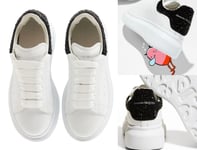 Alexander McQueen Kids Crystal Embellished Oversized Sneakers Shoes 28