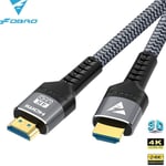 4K Hdmi Cable 2M Câble compatible HDMI 8K, 4K à 120Hz, 8K à 60Hz, adaptateur HDMI 2.1, 48Gbps pour RTX 3080, Ehull HDR, câble vidéo, PC, ordinateur portable, TV Box, PS5 ""Nipseyteko