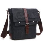 musta pieni-Supermoderni Vintage Messenger Bag Armeijan kangaskassi Vapaa-ajan matkalaukku Crossbody olkalaukku