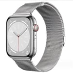 Milanese loop rem För apple Watch band 44mm 40mm 45mm 49mm 41mm 38mm 42mm 44mm Armband iwatch Series 9 3 6 5 SE 7 8 Ultra 2 starlight - silver