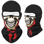 Moottoripyörä Balaclava Skull Print Moto Kokonaamari Tuulenpitävä Hiihto Pään Kaulanlämmitin Pyöräily Biker Huppu Lippalakki Miesten kypärävuori