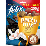 FELIX Party Mix Grillade | Adulte | Friandises Pour Chat |Poulet, Foie, Dinde| Lot de 5 x 200 g