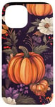 Coque pour iPhone 15 Violet Bohème Floral Citrouille Motif Vintage Décor Automne