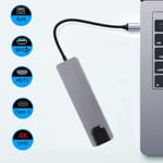 Sovittimet, USB-keskittimet, keskitin 6 in 1 USB C-telakointiasema Hdmi 4K 3.0 portti 2.0 Ethernet 100 Mbps