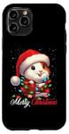 Coque pour iPhone 11 Pro Chapeau de Père Noël lumineux cochon d'Inde