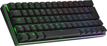 SK622 Clavier gaming sans fil - configuration compact 60%, switchs m?caniques low-profile, ?clairage RGB, connectivit? Bluetooth ou c?ble, compatible Apple/PC/Smartphone - AZERTY, Noir