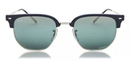 Ray Ban Sunglasses RB4416 Black Silver Clubmaster Chromance 6656 G6. 53 X 20.