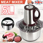 5L Electric Meat Grinder Mincer Mixer Home Blender Mini Food Chopper Processor