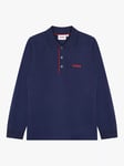 HUGO BOSS Kids' Long Sleeve Polo Shirt, Medieval Blue