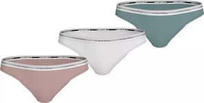 Calvin Klein Women Bikini 3Pk 000QD5207E Brief, Multi (Subdued/White/Zoni Beach), S