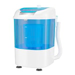 GOPLUS Mini Machine à Laver, Lave-linge Semi-automatique Compact et Portable, 10 Minutes Lavage Rapide, Capacité de Lavage 2KG, pour Appartement et Dortoir, 36x34x51CM, Bleu+ Blanc