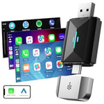 HOTPEAK 2 in1 Wireless Carplay Android Auto Adapter, CarPlay Android Auto Wireless Adapter, Plug and Play, 5.8GHz, Low Latency, Type-C/USB Compatible with Car from 2016+,IOS 10+,Android 11+