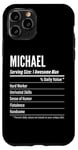 Coque pour iPhone 11 Pro Michael Gift, informations nutritionnelles Taille de portion, calories