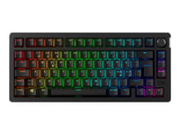 Hyperx Alloy Rise - Tastatur - 1000 Hz Polling Rate, 100% Anti-Ghosting, 80 Millioner Tasteklikk - 75% - Bakgrunnsbelyst - Trådløs - 2.4 Ghz, Bluetooth, Usb-C - Tastsvitsj: Hyperx Linear - Svart