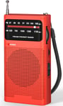 Radio Portable,AM(MW)/FM Radio a Pile,Transistor Radio de Poche avec Excellente Réception,Excellente Qualité Sonore,Mini Radio Portable(AA)(Q1)