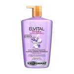 L'Oréal Paris Elvital Shampooing hydratant XXL pour des cheveux brillants et sains, à l'acide hyaluronique pour un boost d'hydratation, Hydra Hyaluronic, 1000 ml