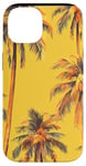 Coque pour iPhone 14 Jaune Vintage Motif Palmier Tropical Paradise Decor