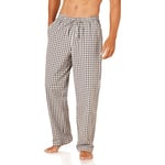 Amazon Essentials Men's Straight-Fit Woven Pyjama Bottoms, Black Grey Plaid, S