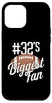 Coque pour iPhone 15 Pro Max Numéro 32's Biggest Fan Football Mom Funny Woman Touchdown