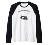 Keep it Classic – Vintage Record Player Vinyl Graphic Retro Raglan Baseball Tee