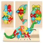 Oderra- Jigsaw Bois Enfant pour 1 2 3 4 Ans-4 Pièces Montessori Bebe Jouets，Puzzle à Encastrement Educatif Apprentissage Jeux, Mélanger