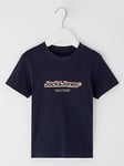 Jack & Jones Mini Younger Boys Vesterbro Newton Branding T-Shirt - Sky Captain, Navy, Size 3 Years