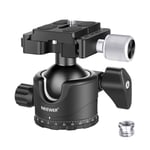 Neewer Professional 35MM Low-Profile Ball Head 360 Degree Rotatable Tripod Head with 1/4 inch QR Plate Bubble Level for DSLR Cameras Tripods Monopods, Max Load 26lbs/12kg