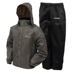 FROGG TOGGS Men's Standard Classic All-Sport Waterproof Breathable Rain Suit, Stone/Black, Large